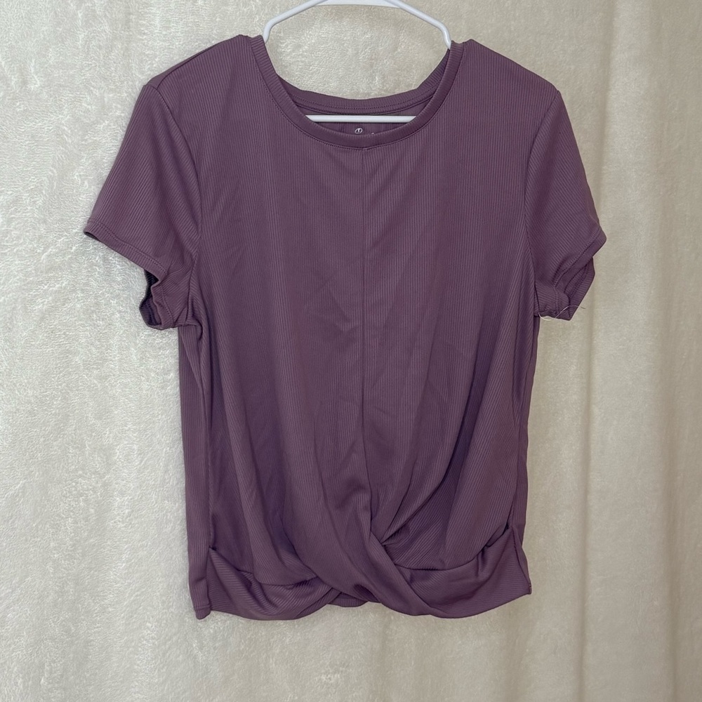 Spalding Purple Relaxed Tie Front T-Shirt